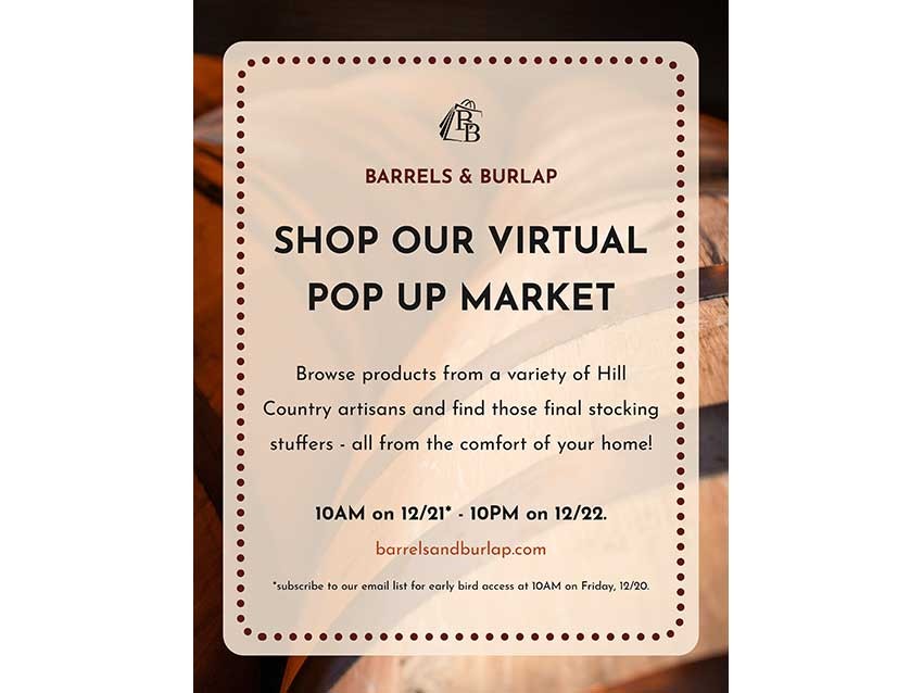 Barrels & Burlap Virtual Pop-up Market